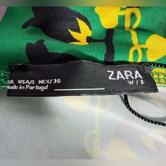 Zara Green Floral Long Sleeve Dress - Picture 7 of 10